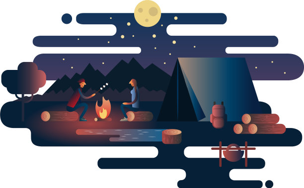 帐篷营地附近的夜火图片 帐篷营地附近的夜火图片下载