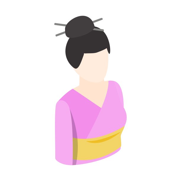 亚洲和服女子图标等距3d风格图片 亚洲和服女子图标等距3d风格图片下载