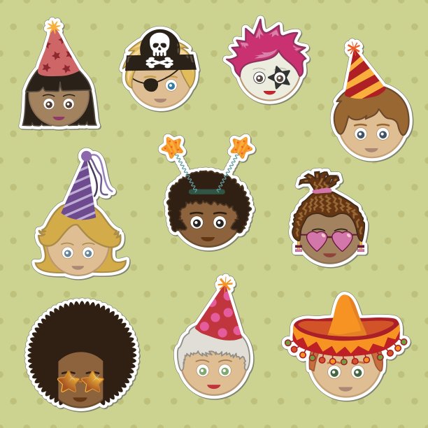 方孩子贴纸图片 方孩子贴纸图片下载