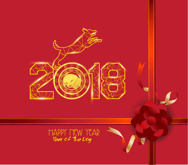 新年2018多边形线光背景图片 新年2018多边形线光背景图片下载