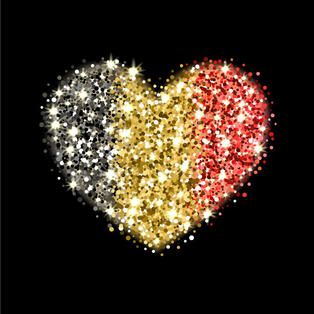 比利时国旗闪闪发光的心形徽章图片 比利时国旗闪闪发光的心形徽章图片下载