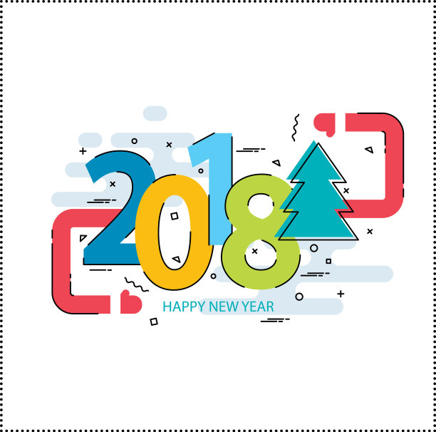 2018年新年与圣诞平线设计图片 2018年新年与圣诞平线设计图片下载