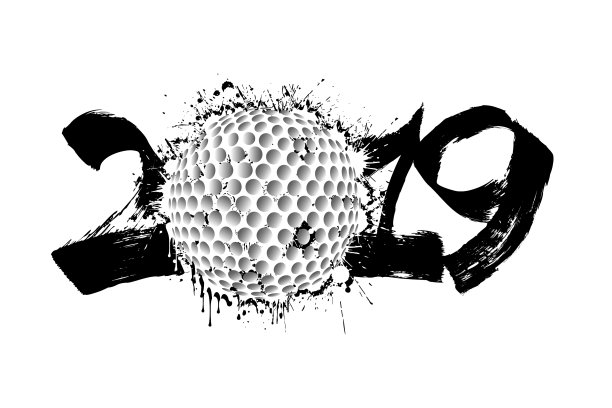 抽象数字2019和一个高尔夫球从污点图片 抽象数字2019和一个高尔夫球从污点图片下载