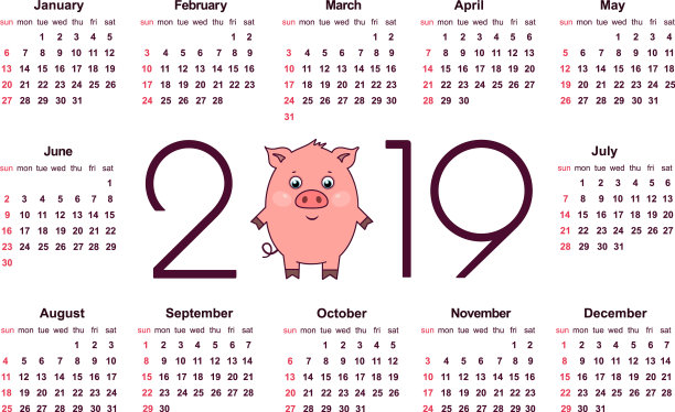 2019年猪历图片 2019年猪历图片下载