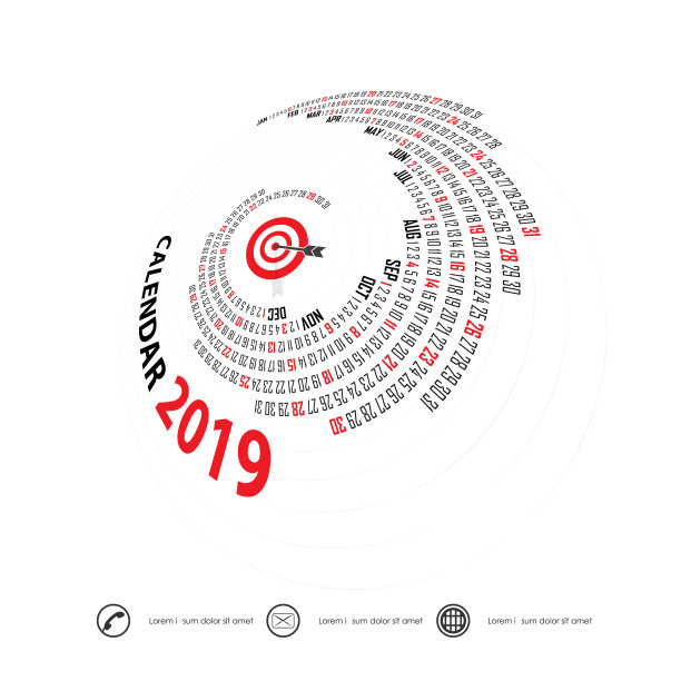 2019 日历模板螺旋日历日历图片 2019 日历模板螺旋日历日历图片下载