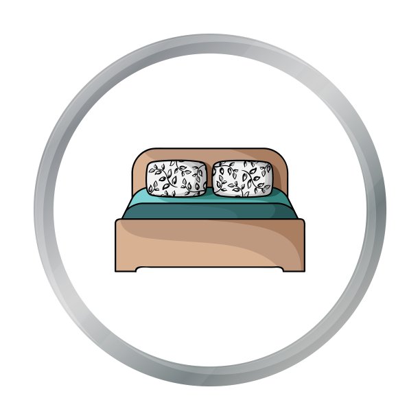 木制双人床图标在卡通风格孤立图片 木制双人床图标在卡通风格孤立图片下载