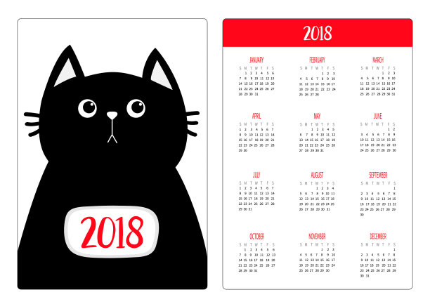 口袋日历2018年周从周日开始图片 口袋日历2018年周从周日开始图片下载
