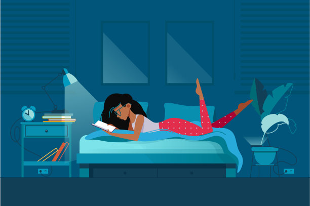 小女孩在灯光下看书图片 小女孩在灯光下看书图片下载