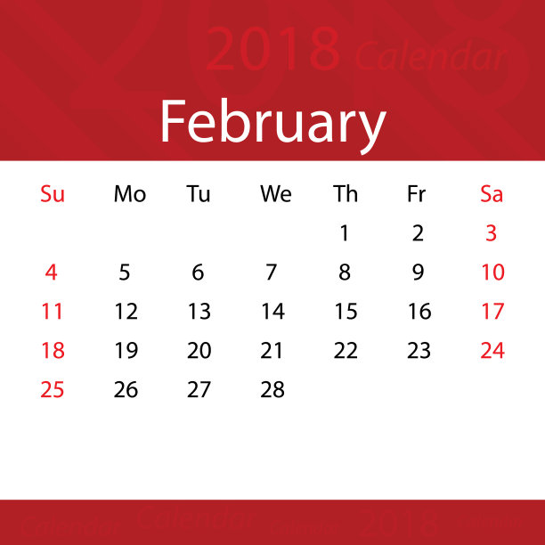 2018年2月挂历流行红色溢价图片 2018年2月挂历流行红色溢价图片下载