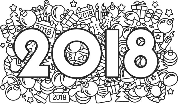 2018年新年线抽象图标图片 2018年新年线抽象图标图片下载