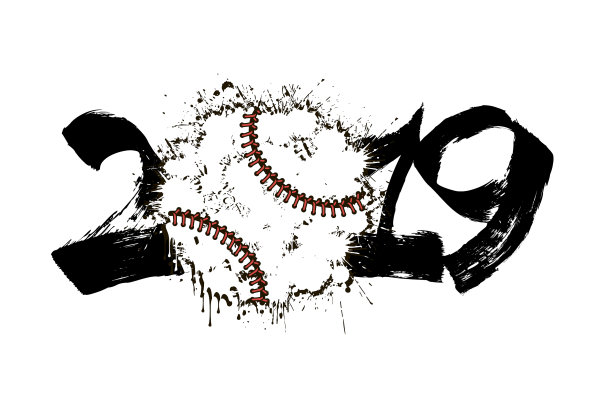 抽象数字2019和棒球从污点图片 抽象数字2019和棒球从污点图片下载