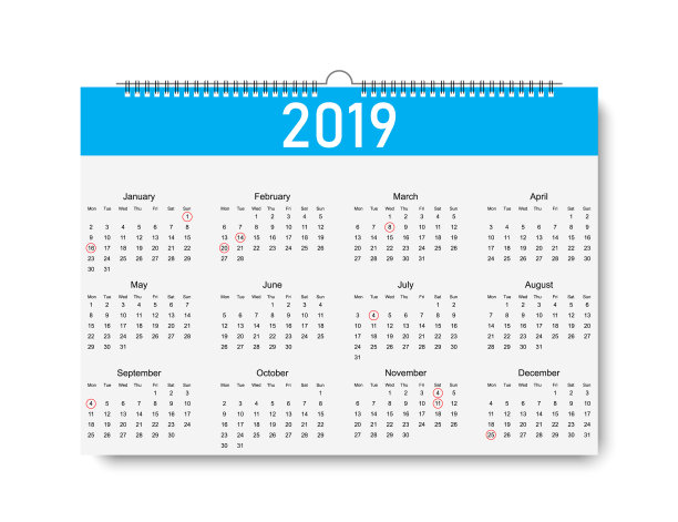 时尚日历2019年假期图片 时尚日历2019年假期图片下载