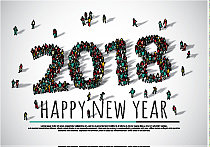 2018年新年快乐人群大群人图片 2018年新年快乐人群大群人图片下载