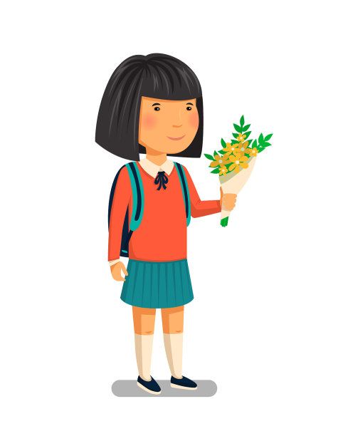 女学生,快乐的女学生背着书包图片 女学生,快乐的女学生背着书包图片下载