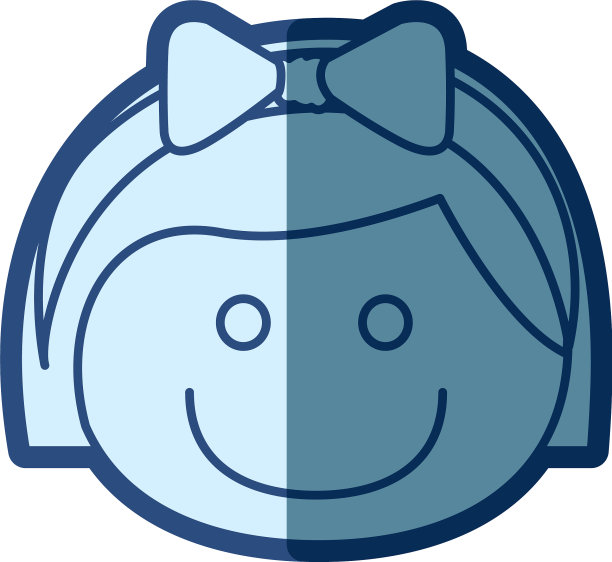 蓝色剪影的漫画正面的女孩与图片 蓝色剪影的漫画正面的女孩与图片下载