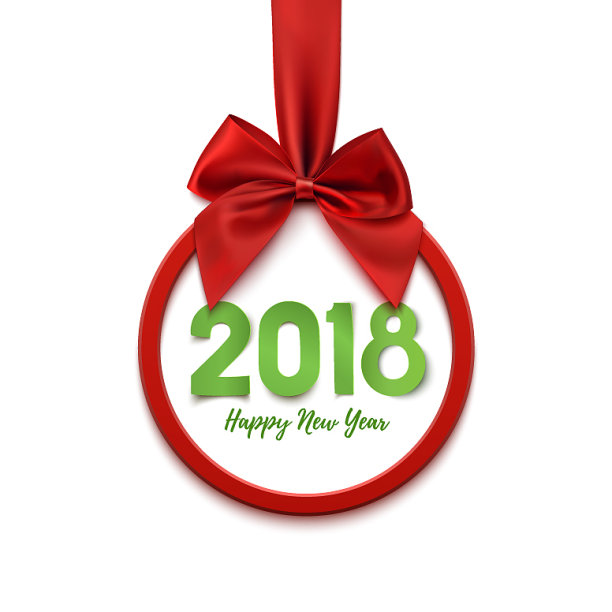 祝2018年新年旗帜孤立上白图片 祝2018年新年旗帜孤立上白图片下载