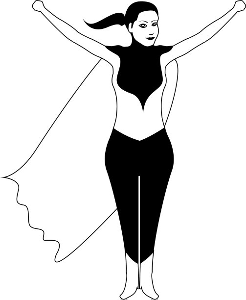 女超人卡通人物素描图片 女超人卡通人物素描图片下载