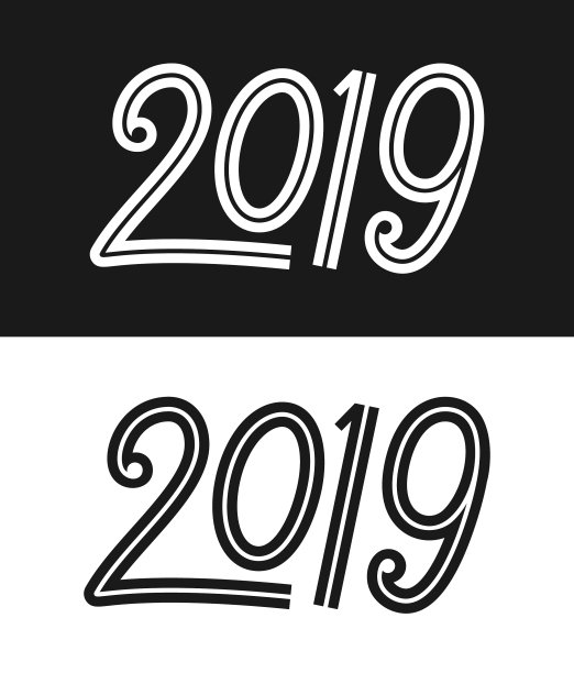 新年贺卡黑白相间图片 新年贺卡黑白相间图片下载
