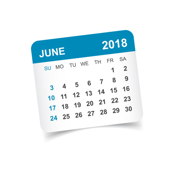 2018年6月日历贴纸设计图片 2018年6月日历贴纸设计图片下载