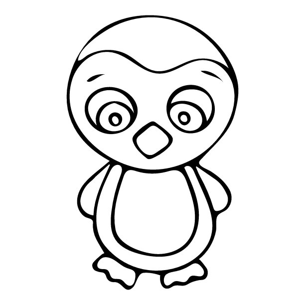 黑白企鹅涂鸦素描插图。图片 黑白企鹅涂鸦素描插图。图片下载