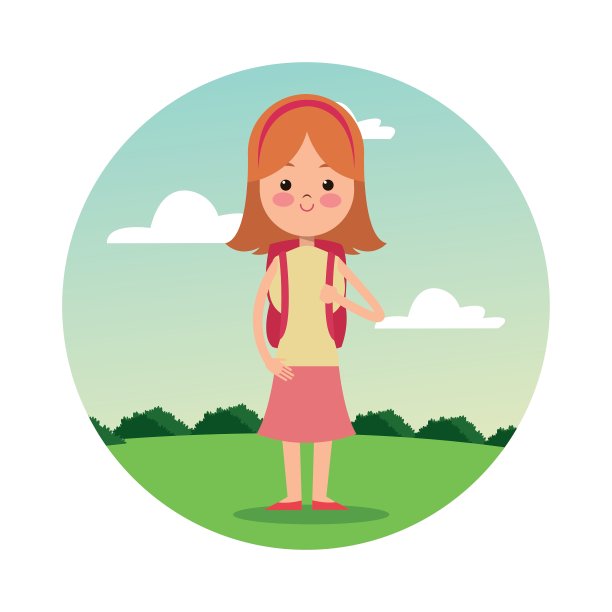 背影学校女孩金发学生景观图片 背影学校女孩金发学生景观图片下载