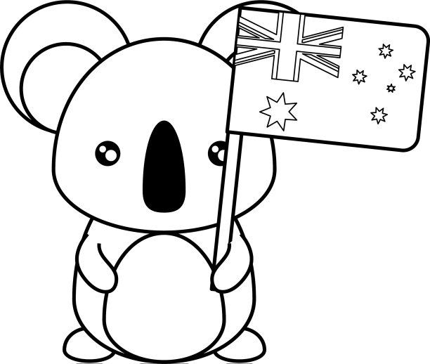 带澳大利亚国旗的考拉图片 带澳大利亚国旗的考拉图片下载