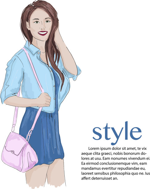 黑发女孩模特穿着可爱的牛仔裤图片 黑发女孩模特穿着可爱的牛仔裤图片下载