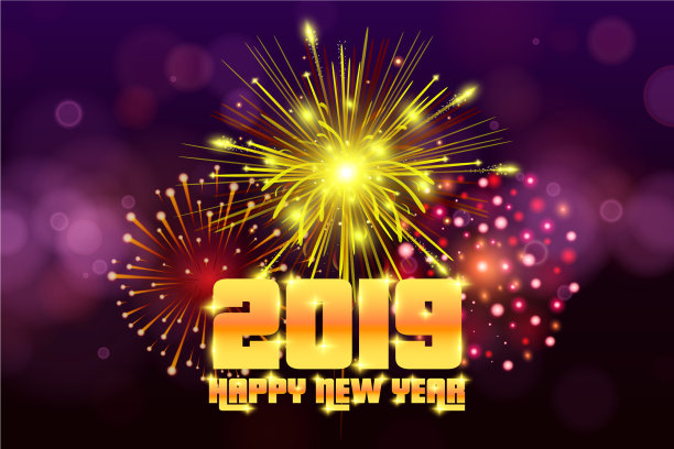 新年2019圣诞背景烟花图片 新年2019圣诞背景烟花图片下载