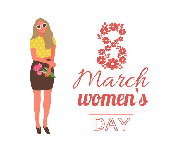 3月8日有女孩的妇女节庆祝海报图片 3月8日有女孩的妇女节庆祝海报图片下载