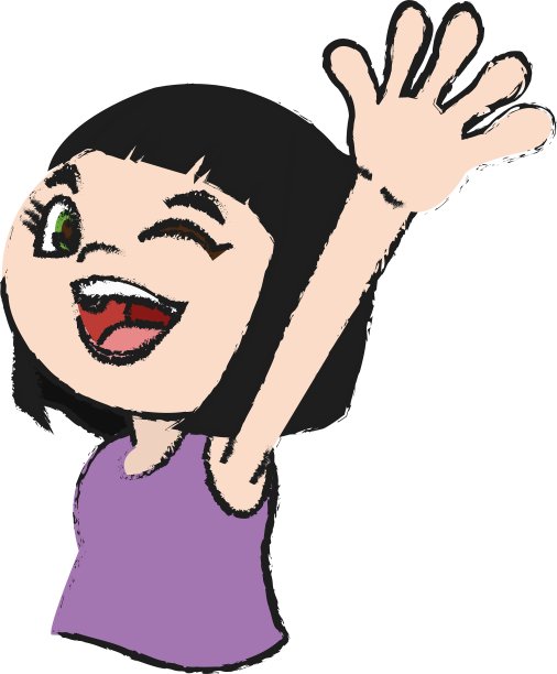 孤立女孩卡通设计图片 孤立女孩卡通设计图片下载