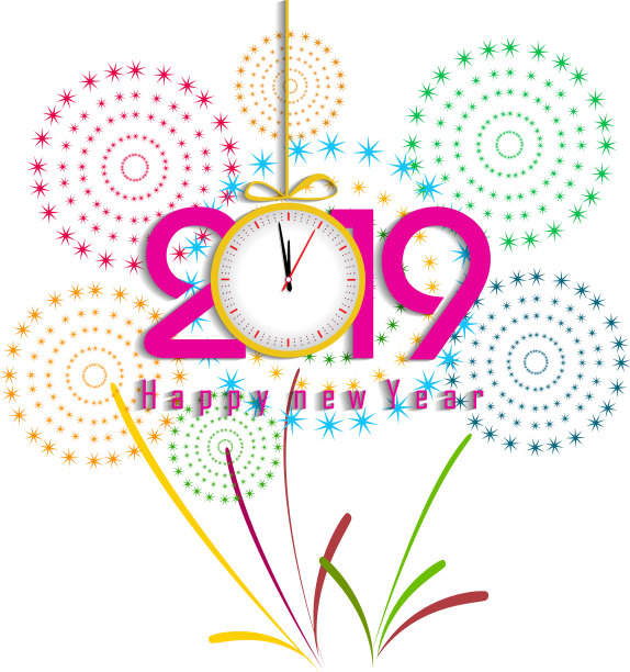 燃放烟花,庆祝2019年新年快乐图片 燃放烟花,庆祝2019年新年快乐图片下载