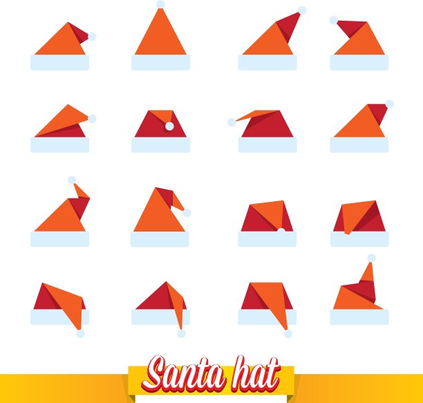 扁平圣诞老人帽图标图片 扁平圣诞老人帽图标图片下载