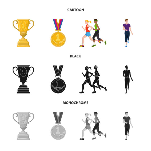 设计的运动和胜利者的图标集图片 设计的运动和胜利者的图标集图片下载