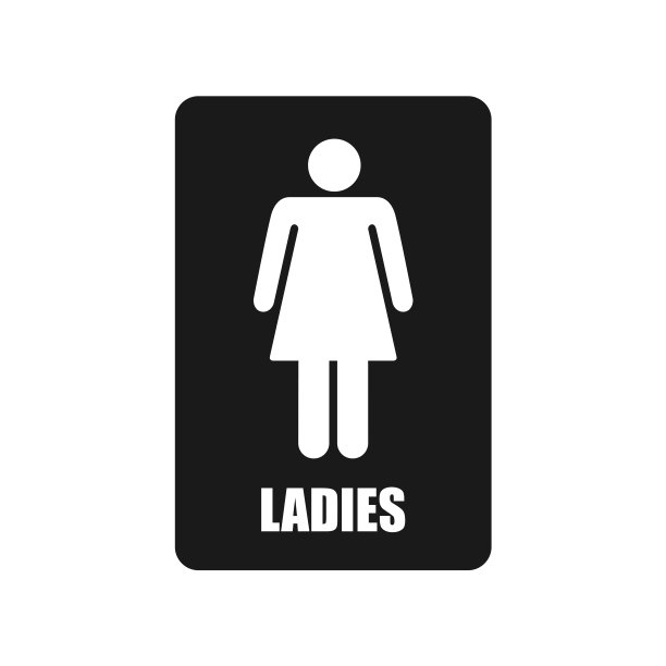 女性标志厕所在时尚的平底风格图片 女性标志厕所在时尚的平底风格图片下载