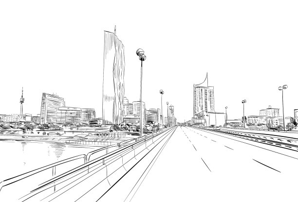 奥地利维也纳手绘素描图片 奥地利维也纳手绘素描图片下载