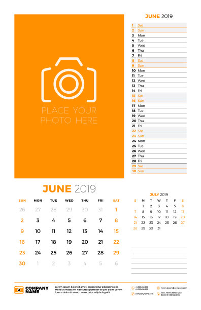 2019年6月一周的挂历计划器模板图片 2019年6月一周的挂历计划器模板图片下载