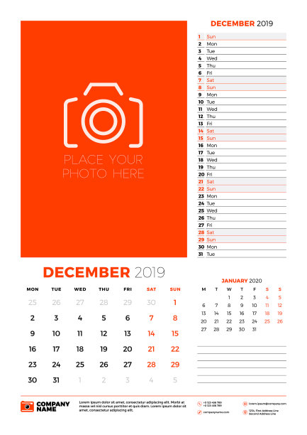2019年12月的挂历计划器模板图片 2019年12月的挂历计划器模板图片下载