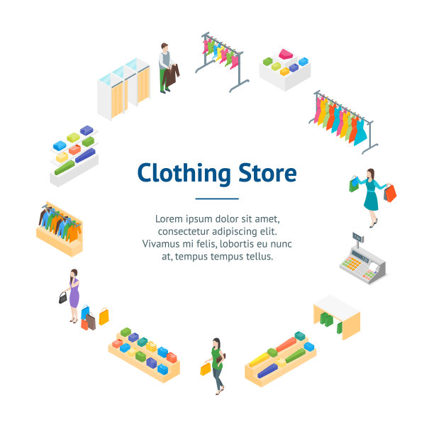 服装店室内家具横幅卡图片 服装店室内家具横幅卡图片下载