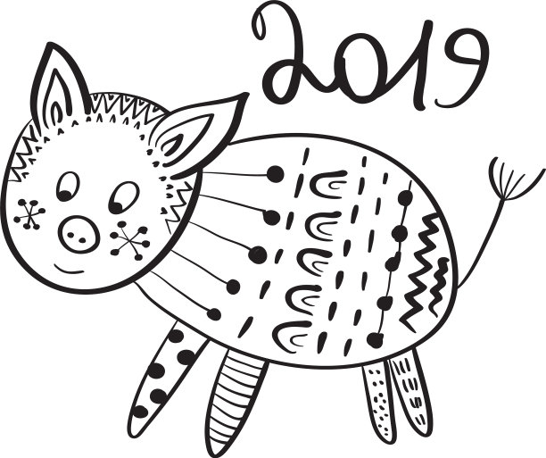 2019年猪年贺年卡图片 2019年猪年贺年卡图片下载