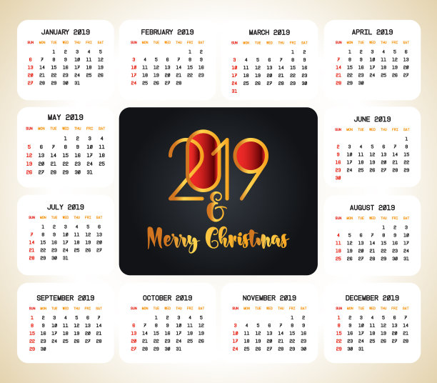 2019圣诞日历设计图片 2019圣诞日历设计图片下载