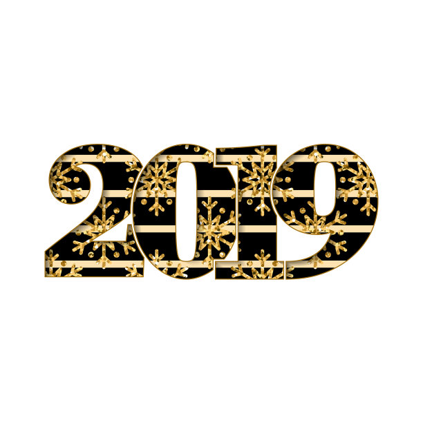 新年贺卡黑色数字2019黄金图片 新年贺卡黑色数字2019黄金图片下载