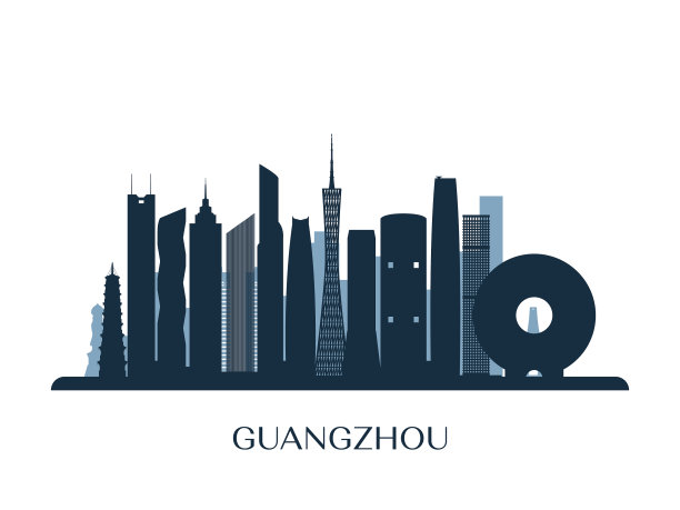 广州天际线单色剪影图片 广州天际线单色剪影图片下载