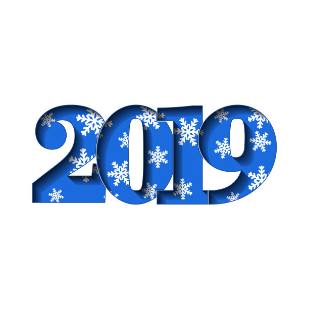 新年贺卡蓝色3d号码2019与图片 新年贺卡蓝色3d号码2019与图片下载