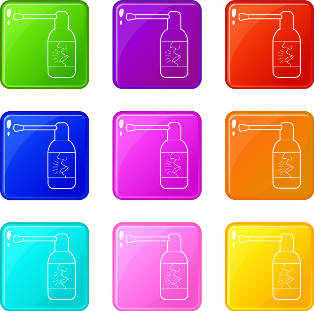 喷雾咽喉图标设置9个颜色收集图片 喷雾咽喉图标设置9个颜色收集图片下载