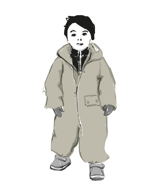 婴儿在灰色连体衣时装儿童素描衣服图片 婴儿在灰色连体衣时装儿童素描衣服图片下载