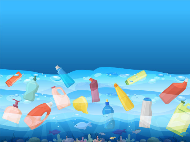 海洋污染用形象漂浮的塑料袋图片 海洋污染用形象漂浮的塑料袋图片下载