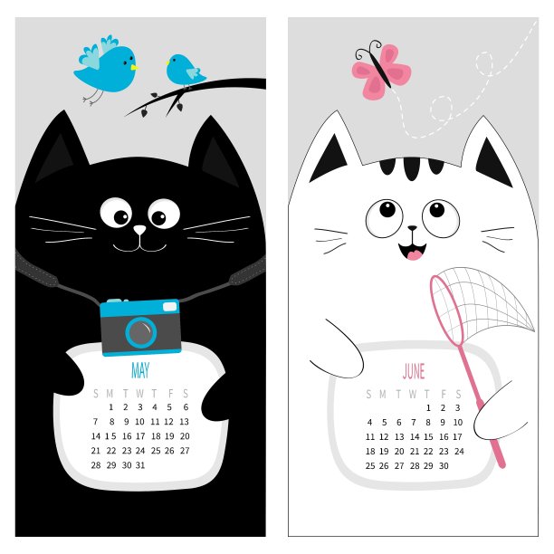 猫日历2017可爱有趣的卡通人物集图片 猫日历2017可爱有趣的卡通人物集图片下载