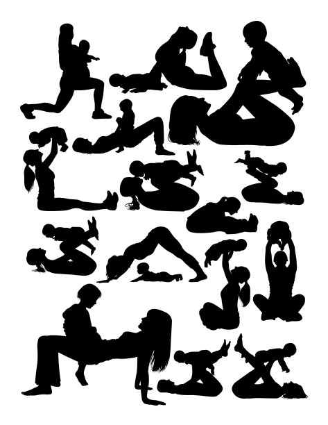 剪影母亲与badooyoga图片 剪影母亲与badooyoga图片下载