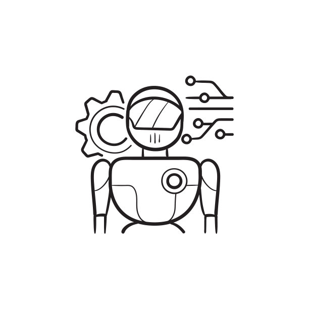 机器人用数字电路手绘轮廓图片 机器人用数字电路手绘轮廓图片下载