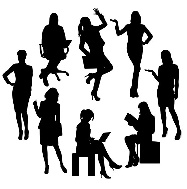 女商人和秘书剪影图片 女商人和秘书剪影图片下载